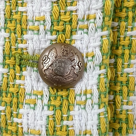 Talbots Stride Tweed Green Trench Cropped Blazer Jacket Size 8 - Picture 11 of 16